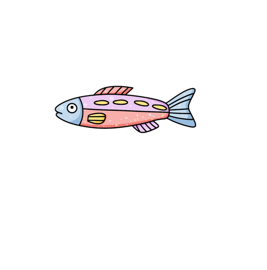 Colorful cartoon fish on a white background