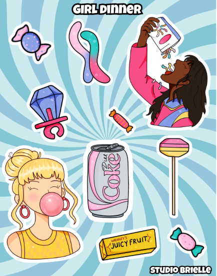 Girl Dinner Sticker Sheet